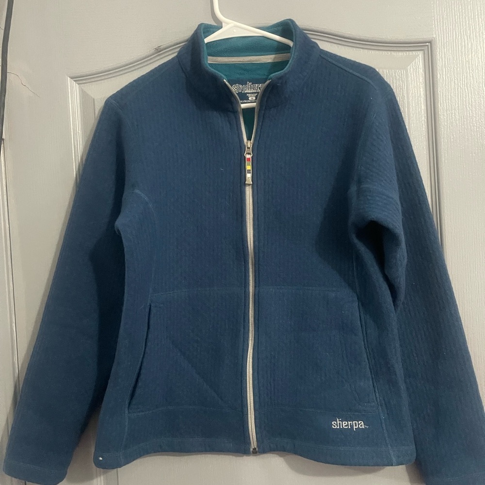 Women's Blue Jacket Sherpa Adventure M wool